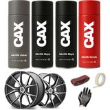 CAXCOLORS Gun Metal Araba Jant Sprey Akrilik Özel Yapım Sprey Boya Seti 400 ml Bant-Zımpara-Eldiven