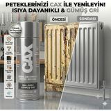 CAXCOLORS Isıya Dayanıklı Kalorifer Petek Sprey Boyası 400 ml Parlak Beyaz Renk Sararma Yapmaz - GÜMÜŞ GRİ