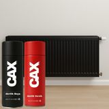 CAXCOLORS Isıya Dayanıklı Petek Sprey Boya + Boya Koruma ve Parlaklık Verniği 400 ml ( Kalorifer - Radyatör ) - PARLAK SİYAH