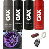 CAXCOLORS Metalik Koyu Mor Araba Jant Sprey Akrilik Özel Yapım Sprey Boya Seti 400 ml Bant-Zımpara-Eldiven - METALİK KOYU MOR