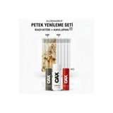 caxcolors Petek Radyatör Yenileme Seti- Isıya Dayanıklı Beyaz Sprey Boya +Akrilik Astar + Parlak Vernik 400ML