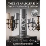 CAXCOLORS Sprey Boya Avize Aplik Metal Ahşap Boyası 400ML - Yüksek Kapatıcı Hızlı Kuruyan Akrilik - Gümüş gri