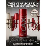 CAXCOLORS Sprey Boya Avize Aplik Metal Ahşap Boyası 400ML - Yüksek Kapatıcı Hızlı Kuruyan Akrilik - Parlak kırmızı