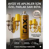 CAXCOLORS Sprey Boya Avize Aplik Metal Ahşap Boyası 400ML - Yüksek Kapatıcı Hızlı Kuruyan Akrilik - Parlak sarı