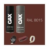 CAXCOLORS Sprey+Astar Premium Özel Yapım Akrilik Sprey Boya Seti 400 ml (Araba-Metal-Plastik-Ahşap) - KAHVERENGİ RAL-8015