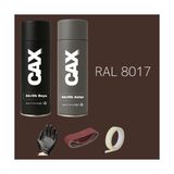 CAXCOLORS Sprey+Astar Premium Özel Yapım Akrilik Sprey Boya Seti 400 ml (Araba-Metal-Plastik-Ahşap) - KAHVERENGİ RAL-8017