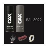 CAXCOLORS Sprey+Astar Premium Özel Yapım Akrilik Sprey Boya Seti 400 ml (Araba-Metal-Plastik-Ahşap) - KAHVERENGİ RAL-8022