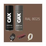 CAXCOLORS Sprey+Astar Premium Özel Yapım Akrilik Sprey Boya Seti 400 ml (Araba-Metal-Plastik-Ahşap) - KAHVERENGİ RAL-8025