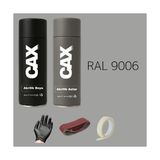 CAXCOLORS Sprey+Astar Premium Özel Yapım Akrilik Sprey Boya Seti 400 ml (Araba-Metal-Plastik-Ahşap) - METALİK GRİ RAL-9006