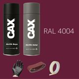 CAXCOLORS Sprey+Astar Premium Özel Yapım Akrilik Sprey Boya Seti 400 ml (Araba-Metal-Plastik-Ahşap) - MOR RAL-4004
