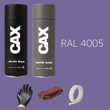 CAXCOLORS Sprey+Astar Premium Özel Yapım Akrilik Sprey Boya Seti 400 ml (Araba-Metal-Plastik-Ahşap) - MOR RAL-4005