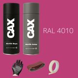 CAXCOLORS Sprey+Astar Premium Özel Yapım Akrilik Sprey Boya Seti 400 ml (Araba-Metal-Plastik-Ahşap) - MOR RAL-4010