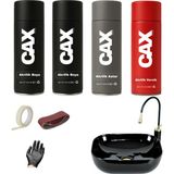 CAXCOLORS Suya Dayanıklı Parlak Beyaz Lavabo-Fayans-Evye Sprey Boya Seti 400 ml - PARLAK SİYAH