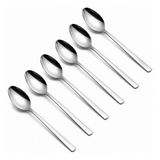 Çay Kaşığı, 6'lı Paslanmaz Çelik Kaşık Seti, Gümüş Metal 10 cm, 6 Adet