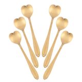 Çay Kaşığı Gold Kalpli 6lı