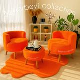 Çay Seti Ikili Koltuk Berjer ve Puf Takımı (Salon, Balkon, Ofis) 3 Lü Takım - Elips - 5