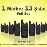 Çaycı Telsizi 1 Merkez 13 Şube Kulaklık Hediyeli Full Set