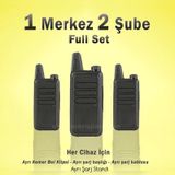 Çaycı Telsizi 1 Merkez 2 Şube Kulaklık Hediyeli Full Set