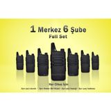 Çaycı Telsizi 1 Merkez 6 Şube Kulaklık Hediyeli Full Set