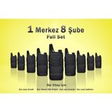 Çaycı Telsizi 1 Merkez 8 Şube Kulaklık Hediyeli Full Set