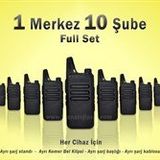 Çaycı Telsizi Seti 1 Merkez 10 Şube Lisanssız PMR446 El Telsizi Full Set Kafe Restoran Otel Garson İletişim Telsizi