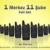 Çaycı Telsizi Seti 1 Merkez 11 Şube Lisanssız PMR446 El Telsizi Full Set Kafe Restoran Otel Garson İletişim Telsizi