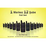 Çaycı Telsizi Seti 1 Merkez 12 Şube Lisanssız PMR446 El Telsizi Full Set Kafe Restoran Otel Garson İletişim Telsizi