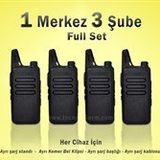 Çaycı Telsizi Seti 1 Merkez 3 Şube PMR446 El Telsizi Full Set Kafe Restoran Garson İletişim Telsizi