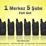 Çaycı Telsizi Seti 1 Merkez 5 Şube Lisanssız PMR446 El Telsizi Full Set Kafe Restoran Otel Garson İletişim Telsizi