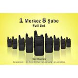 Çaycı Telsizi Seti 1 Merkez 8 Şube Lisanssız PMR446 El Telsizi Full Set Kafe Restoran Otel Garson İletişim Telsizi