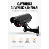 Caydırıcı Maket Güvenlik Kamerası Kırmızı LED Işıklı 2 Aa Pilli Gerçekçi Görünümlü Maket Kamera