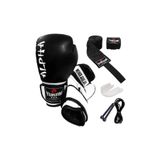 cayenna Alpha Boks Eldiveni Siyah + Boks Bandajı + Dişlik + Atlama Ipi - 4'lü Set