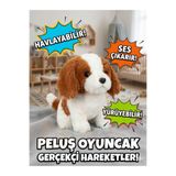 cayenna Interaktif Yürüyen Havlayan Sesli Peluş Köpek - Gerçekçi Hareketli Eğitici Oyuncak Yavru Köpek