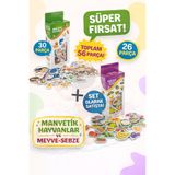 cayenna Oyuncak Manyetik Mıknatıslı 30 Parça Hayvanlar ve 26 Parça Sebze Meyveler Eğitici Set Magnet