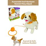 cayenna Peluş Tasmalı Yürüyen Fiyonklu Köpek 25 Cm Sesli Havlayan Kafa Ve Kuyruk Sallayan Köpek