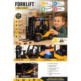 cayenna Pilli Işıklı ve Sesli Oyuncak Forklift 1:14 Ölçek Hareketli Çatallı Çocuk İş Makinesi