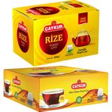 Çaykur Altın 100'LÜ Bardak ve Rize 40'lı Demlik Poşet Çay Paketi