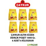 Çaykur Altın Süzen Demlik Poşet Siyah Çay 1000 gr x 6 Adet Kilitli Poşet