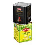 Çaykur Altınbaş ve Burcum Yeşil Çay Teneke Kutu 2x100gr | Siyah Çay + Yeşil Çay
