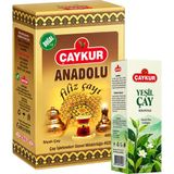 Çaykur Anadolu Filiz Hediyelik Çay ve Cam Şişe Yeşil Çay Kolonyası Seti - 400 gr