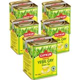 Çaykur Burcum Yeşil Dökme Çay Teneke Kutu 100 Gr. Beşli Paket