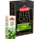 Çaykur Rize 500GR Hediyelik Çay ve Cam Şişe Yeşil Çay Kolonyası Seti - 400 gr
