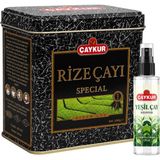 Çaykur Rize Hediyelik Teneke Kutu Çay ve Sprey Yeşil Çay Kolonyası Seti - 400 gr