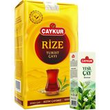Çaykur Rize Turist 1kg Dökme Çay ve Cam Şişe Yeşil Çay Kolonyası Seti - 400 gr