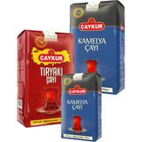 Çaykur Tiryaki 1kg, Kamelya 500GR ve 1kg Dökme Çay Paketi - 400 gr