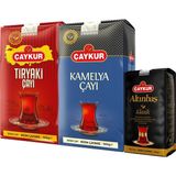 Çaykur Tiryaki 500GR, Kamelya 500GR, Altınbaş 200GR Dökme Çay Paketi - 400 gr