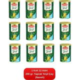 Çaykur Yaprak Yeşil Çay (Naneli) Silindir Kutu 200 Gr. 12'li Koli