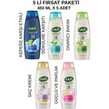Çaylar Avm Dalan 4 Çeşit Şampuan & Saç Kremi 5'li Fırsat Paketi 450 ml – Tüm Saçlar Için