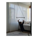 ÇAYLAR AVM Trapez Ahşap Duyusal Salıncak 8mm İp 100kg Taşır Set Çocuk Aktivite Jimnastik Gelişim Salıncağı