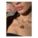 Cayo Largo Jewellery Ejderha Madalyon Kolye Pirinç Üzeri Altın Kaplama Düz